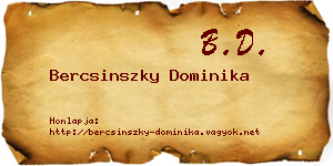 Bercsinszky Dominika névjegykártya